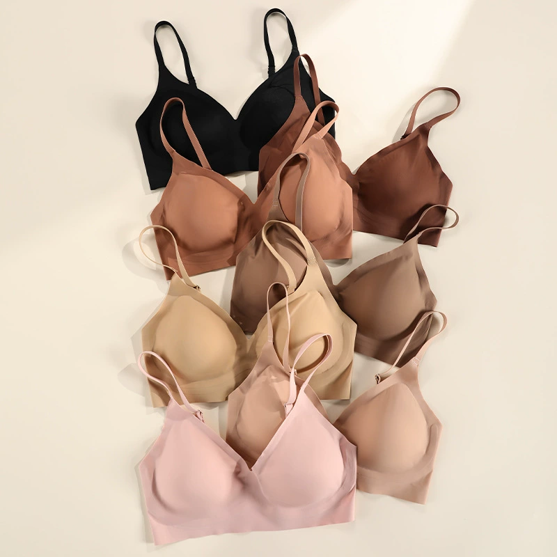Wireless Bra Plus Size, Comfortable Breathable Seamless Top with Detachable Pads