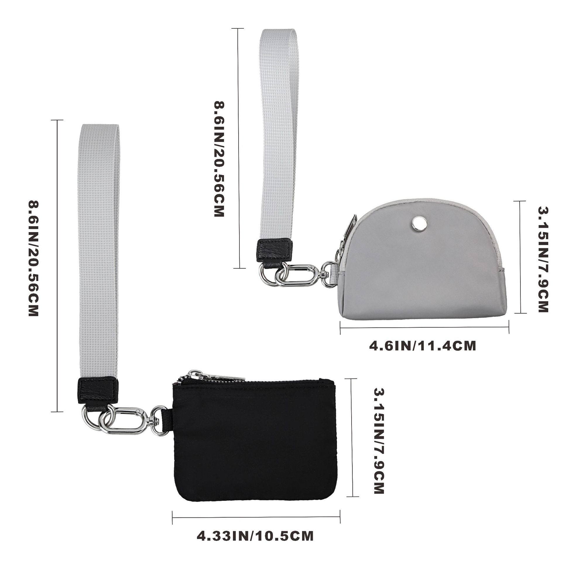 82g Weight Polyester Lining Material Zipper Closure Type Coin Purse Bags Type 1 Piece Quantity Daily Occasion Nylon Material Solid Color Pattern All Seasons Season Unisex Gender Simple Style Style Semicircle Shape Pink + White Black Black Gray Nylon Solid Color Semicircle Clutches 33
