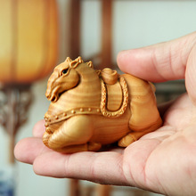 黄杨木雕手把件唐马摆件文玩把玩木质雕刻家居饰品工艺动物生肖马