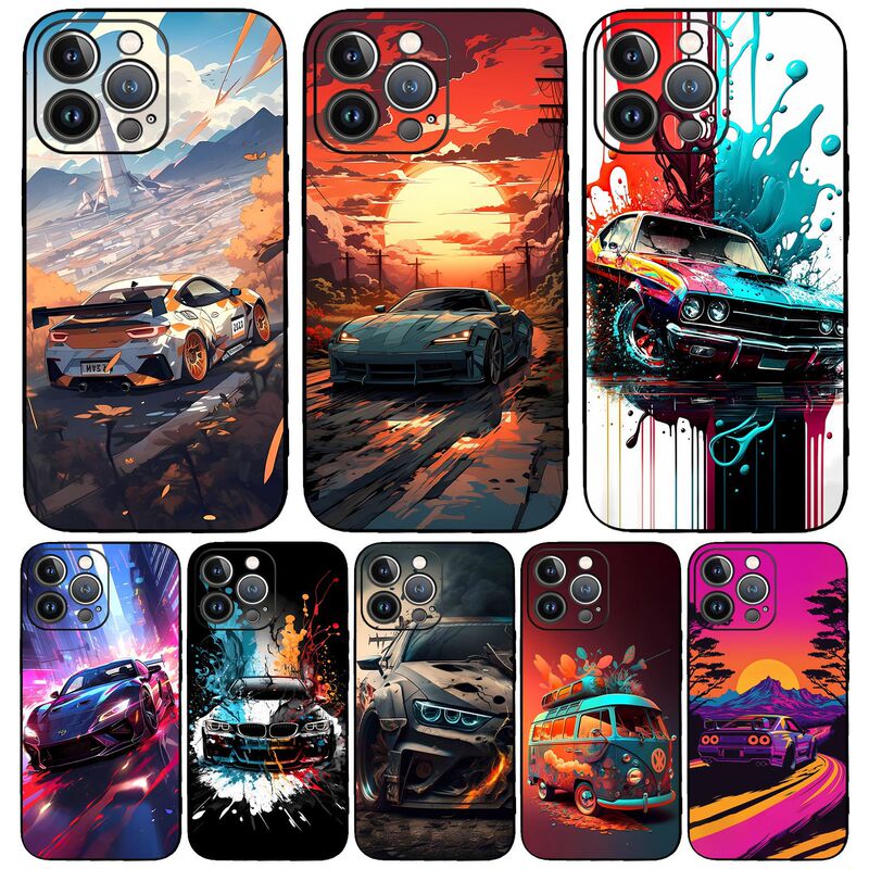 Suitable for Apple 17Tpu Mobile Phone Case Soft Shell Comic 16Promax Cartoon Car 15Pro Protective Cover Ip13 Suitable for Apple 17Tpu Mobile Phone Case Soft Shell Comic 16Promax Cartoon Car 15Pro Protective Cover Ip13
