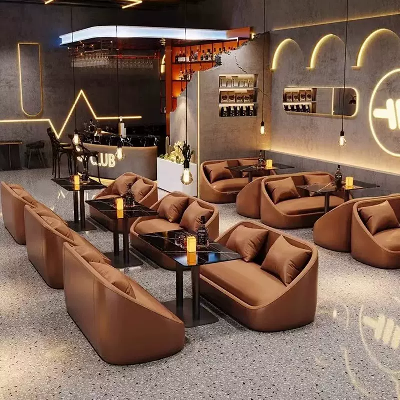 奶茶店卡座桌椅组合咖啡厅清吧酒吧沙发餐桌商用洽谈接待桌椅