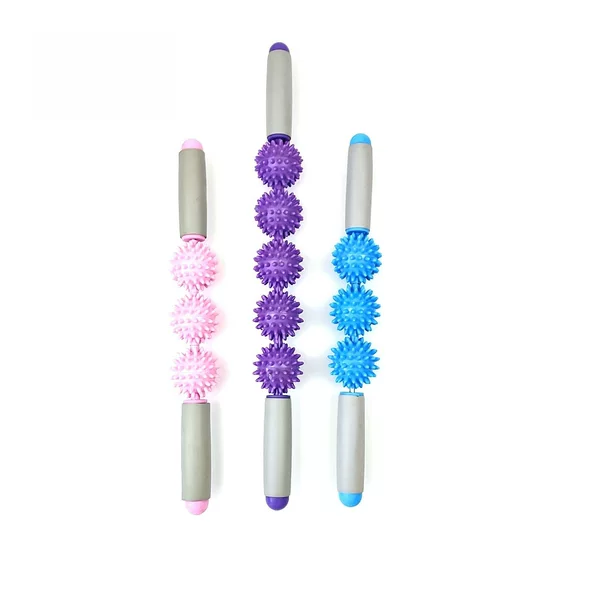 Thorn ball massage stick Thorn ball roller hand-held fascia stick muscle relaxation yoga stick three balls five balls skinny leg roller