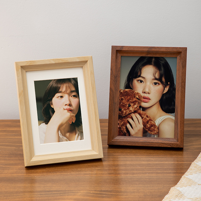 Solid wood photo frame setting table high-level wedding photos made into photo frame cardboard 6 inch diy family photo album empty frame Solid wood photo frame setting table high-level wedding photos made into photo frame cardboard 6 inch diy family photo album empty frame
