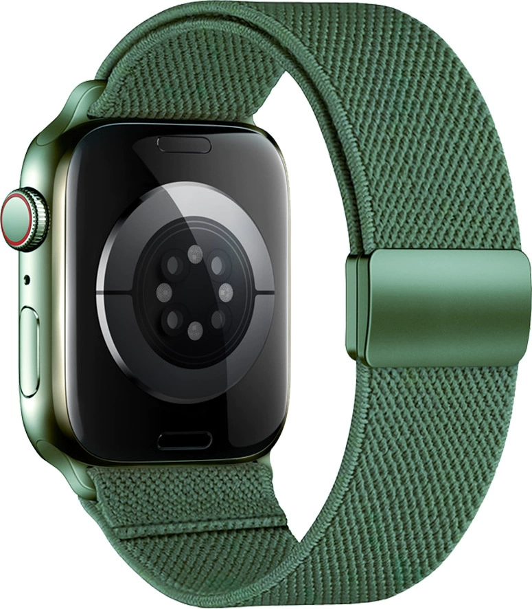 Ремешок для часов (Apple) — эластичный плетёный нейлон, подходит 38–49 мм, регулируемая петля