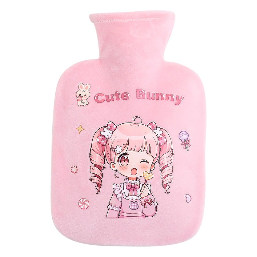 Bolsa de agua caliente de terciopelo bebé 2024 nuevo pvc de alto valor calentador de manos de niña linda bolsa de agua caliente de inyección de agua para estudiantes