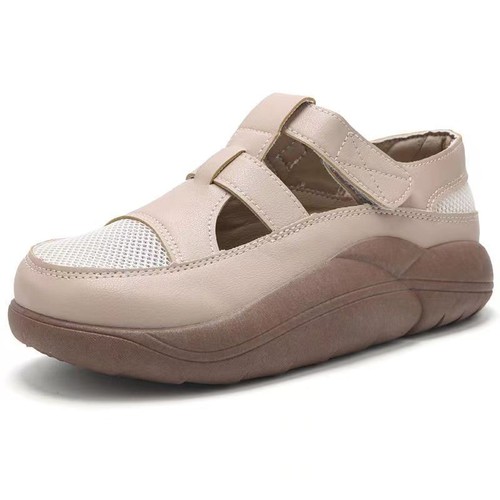 2024 Summer New Ins Mesh Breathable White Shoes Women's Korean Style Velcro Student Hollow-out Casual Shoes