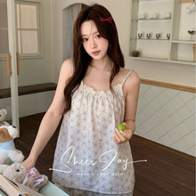 2026新款纱布清禾睡衣女吊带长裤甜美公主风家居服两件套装