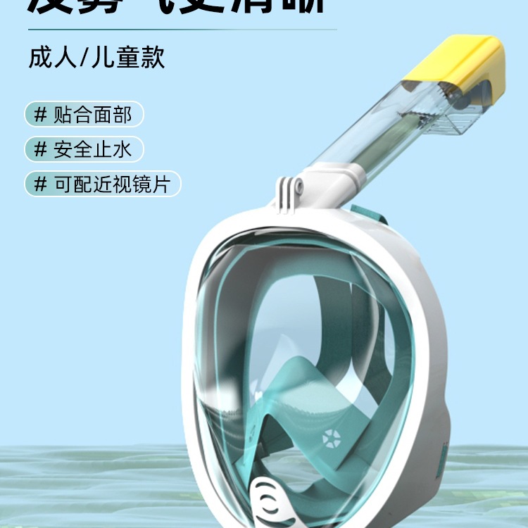 Diving Mask for Adults and Kidsren Full Face Breathable Snorkeling Myopia Swimming Equipment Underwater Full Dry Respirator Mirror