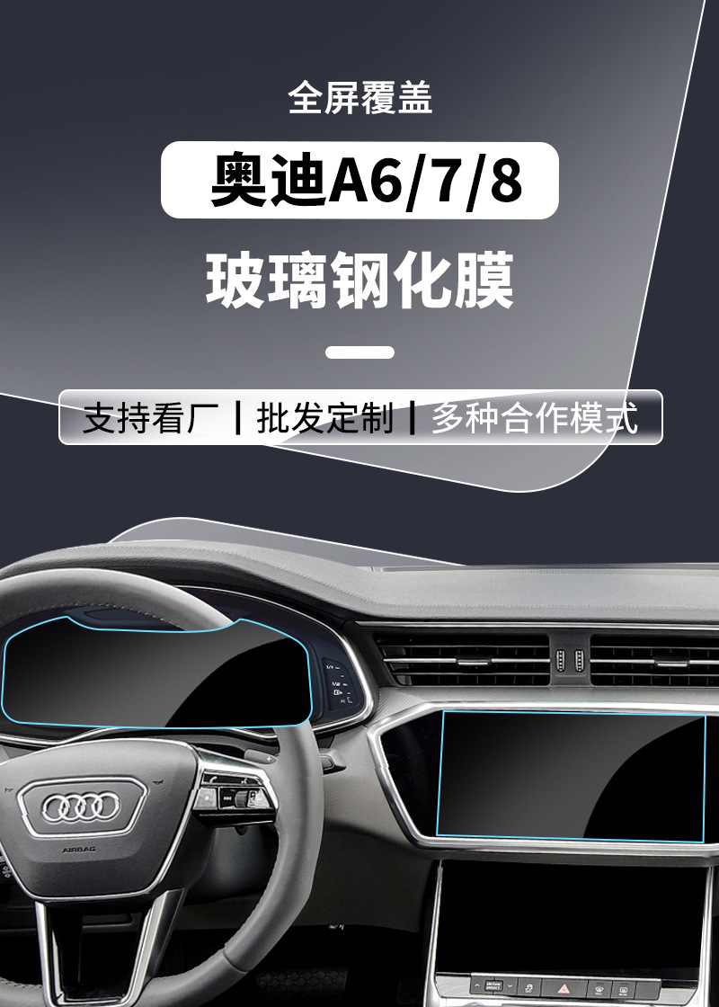 Suitable for Audi A6 A7 A8L S6 S7 S8 E5 E7X Navigation Screen Tempered Film Central Control Car Interior Film