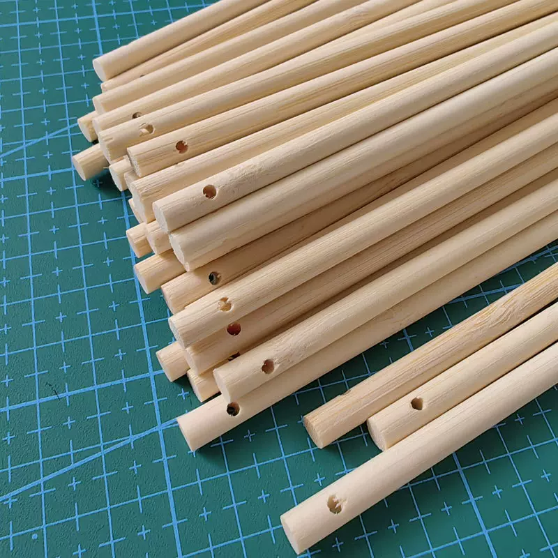 6mm带孔花灯笼竹手提杆团扇手柄diy模型材料竹棒竹编现代竹艺