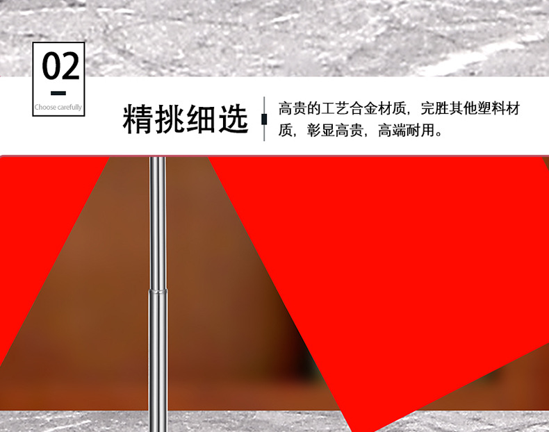 Car decoration five-star small red flag parking sign office desktop red flag decoration stainless steel retractable car interior decoration