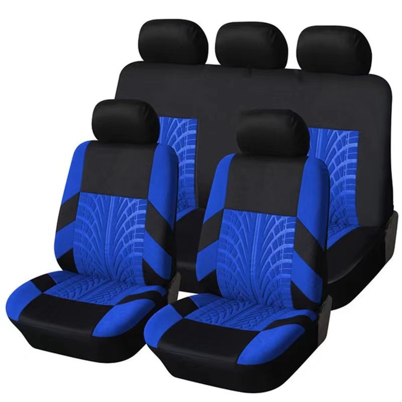 Cubierta de asiento de coche de comercio exterior transfronterizo cubierta de asiento universal de coche neumático en relieve 4mm 7mm esponja conjunto de 9 piezas
