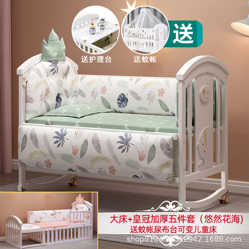 Cuna blanca europea de madera maciza