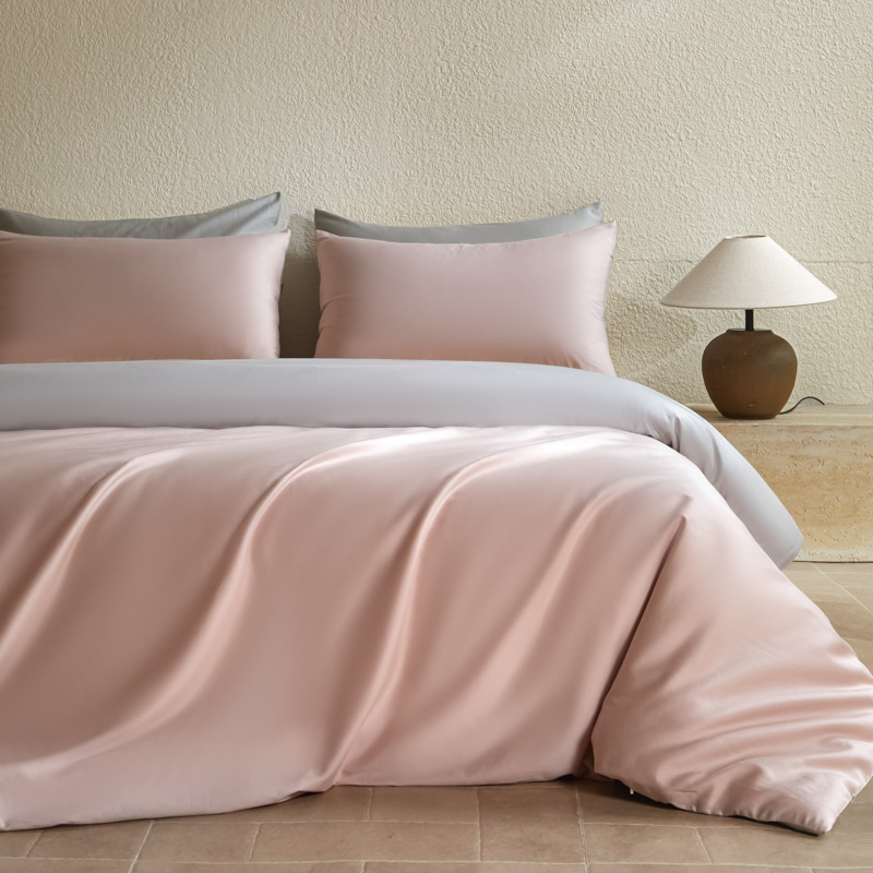 100 traje de cama de satén de algodón de fibra larga de cuatro piezas de algodón puro 2025 nuevo traje de tres piezas de funda de edredón de sábana de lujo ligero 4