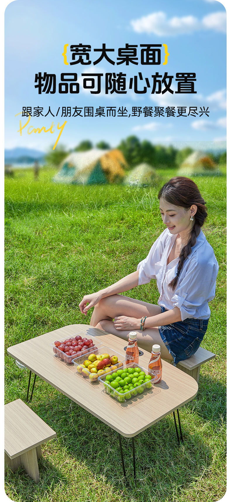 Tesla Special Car-Mounted Small Table Board for Outdoor Camping, Waterproof and Oil-Proof, for the Rear Trunk