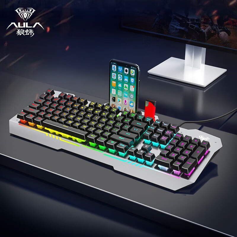 Wolf Spider F3010 Mechanical Wired Keyboard Real Mechanical Feel Metal Panel Backlight Computer Notebook Universal