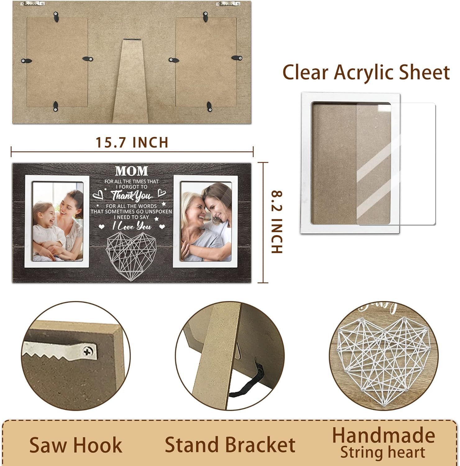 Marco DE FOTOS conmemorativo de boda de madera transfronteriza decoración marco de fotos de aniversario colgante de mesa creativa de madera