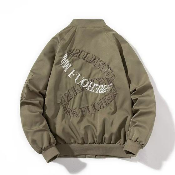 Trendy Brand Aviator Jacket Men's Spring and Autumn Trendy Embroidered Cotton Coat Baseball Suit Loose American Casual Couple Jacket