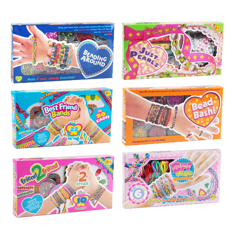 Pulsera de bricolaje para niños transfronterizos cuentas sueltas pulsera tejida juguete creativo cuerda hecha a mano con cuentas cuerda joyería Niña