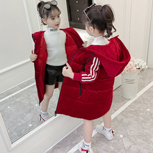 童装女童冬装棉袄中长款加厚金丝绒棉服儿童冬季小女孩棉衣外套潮