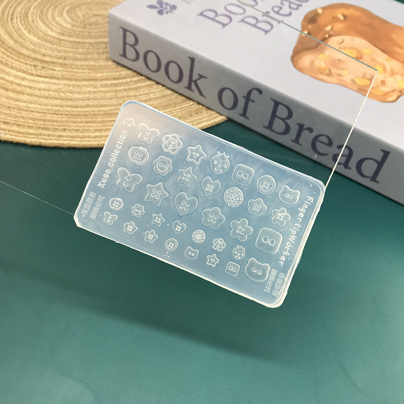 高透明 3D 立体ネイルアートモールドキーロックフレンチスカート食品グレードのシリコーンウェアラブルネイルアクセサリー diy ツール|undefined