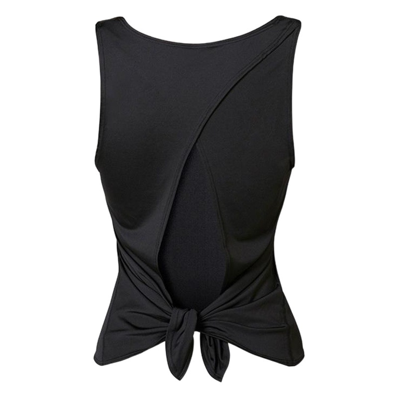Cross-border 2024 leisure fitness quick-drying women's sports fitness vest Europe and the United States tied running blouse yoga clothing