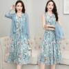 [Two piece set]Chiffon Dress Korean Edition summer Women's wear 2022 new pattern longuette suit skirt