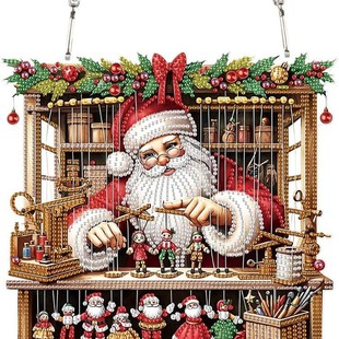 Cross-mirror new diamond painting acrylic material single-sided crystal diamond doorplate Christmas small house style factory straight