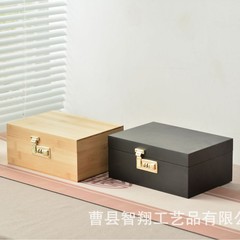 クロスボーダー竹グラインダー収納ボックス取り外し可能パスワードロック付き木製収納ボックス家庭用無垢材収納ボックス