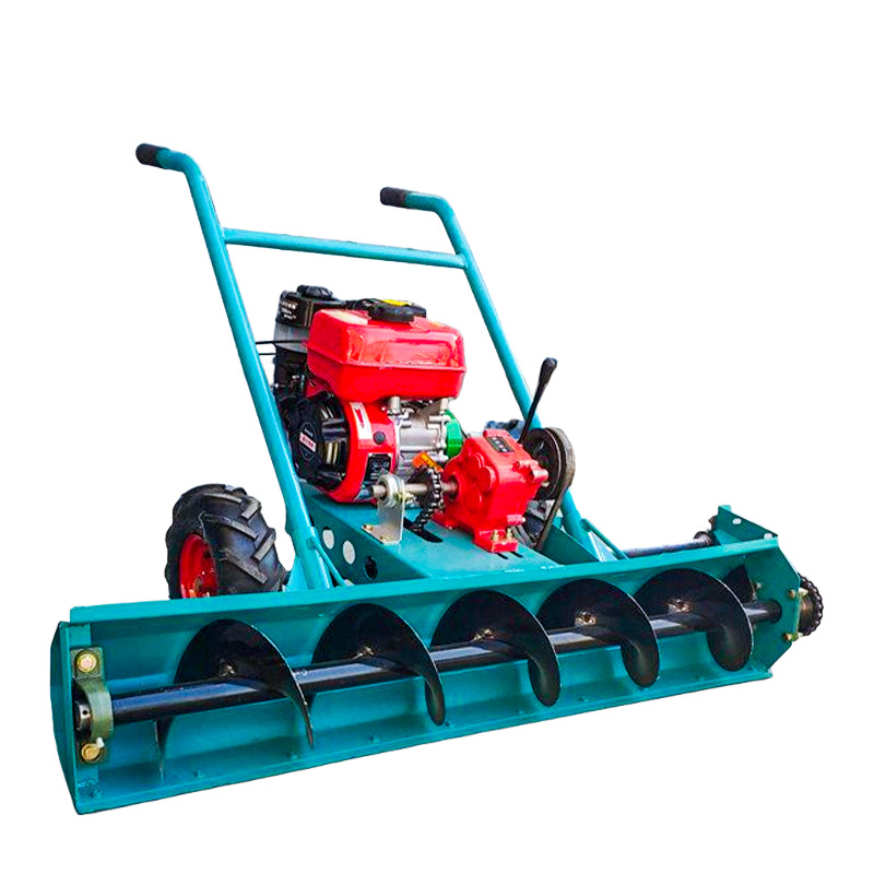 Máquina de limpieza de nieve tipo dragón totalmente automática pequeña máquina de limpieza de nieve de gasolina al aire libre equipo de limpieza de nieve rodante de carretera de invierno