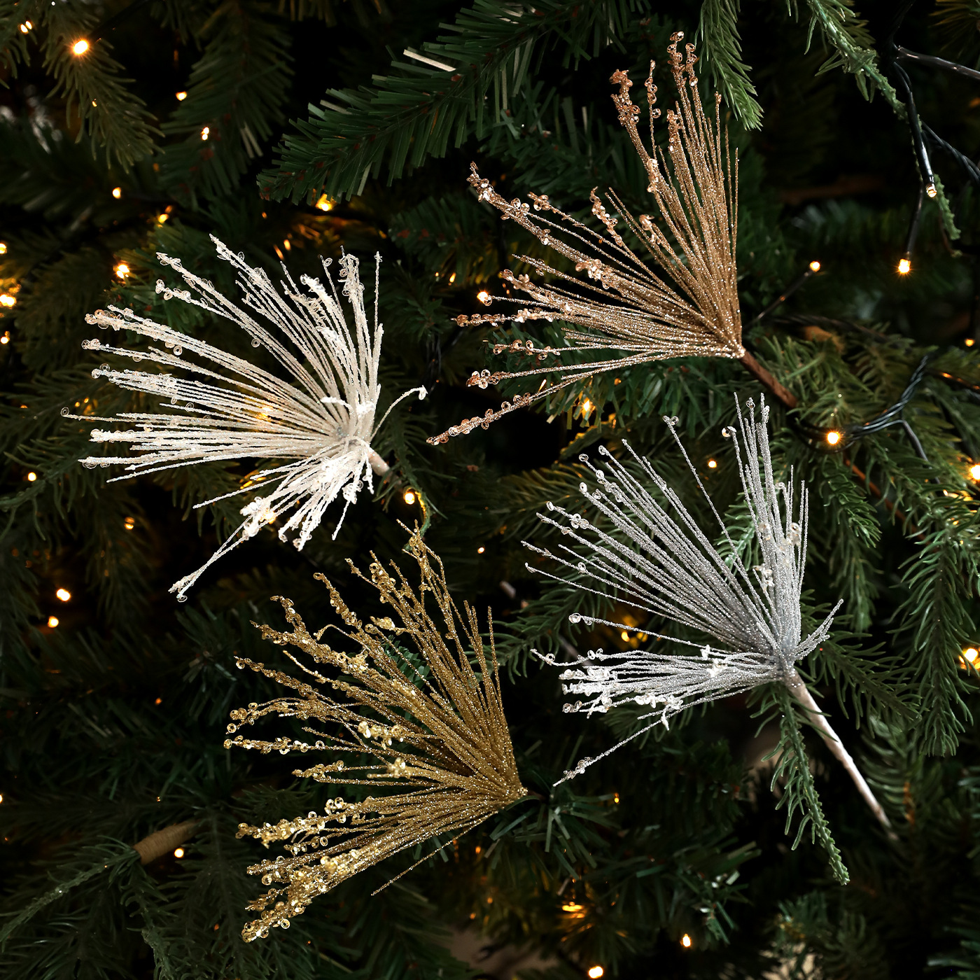 Navidad transfronteriza polvo de oro polvo adhesivo polvo brillante explosión fuegos artificiales frascos arreglos de flores de trigo decoración de árbol de Navidad