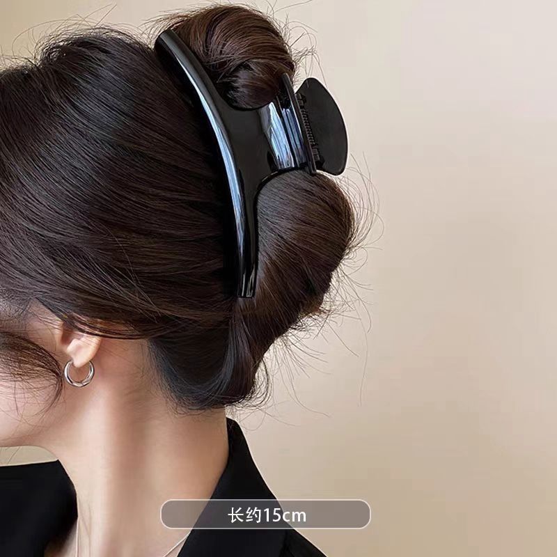 フランスの高級特大カーブヘアクリップ、女性用、新しい後頭部ヘアクリップ、ヘアボリュームのあるサメクリップヘアクリップ|undefined