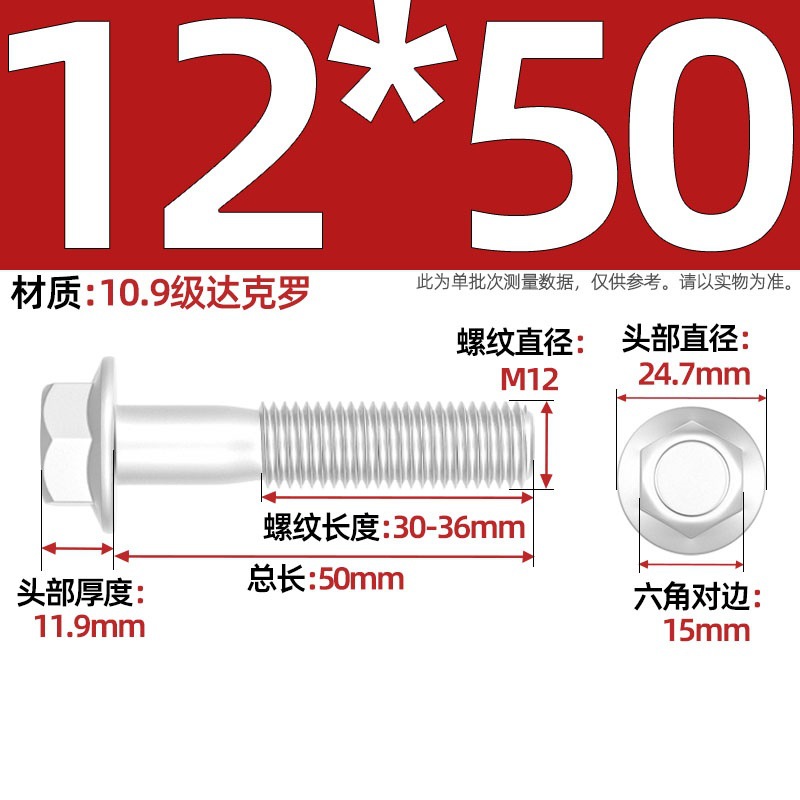 Болт шестигранный Tianzhuo M12x50 частичная резьба