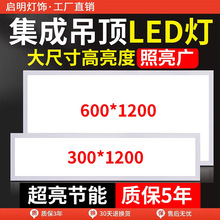 集成吊顶600x1200平板灯300X1200铝扣板石膏板嵌入式led灯30X120
