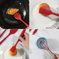 硅膠刮刀烘焙5件套食品級硅膠刮刀家用硅膠燒烤刷刮刀套裝批發