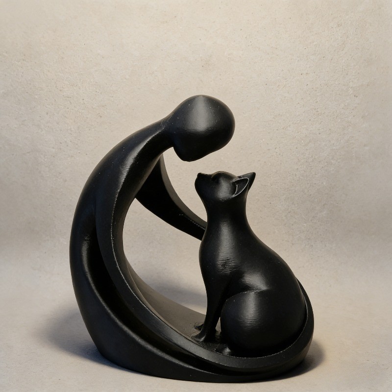 Nuevos productos transfronterizos impresos en 3D esculturas humanas y gatos adornos de escritorio abstractos modernos para los amantes de las mascotas juguetes decorativos