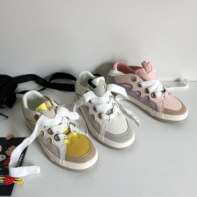 學生奶油帆布鞋女夏2021年新款小衆原創鞋子ins潮厚底小白鞋板鞋