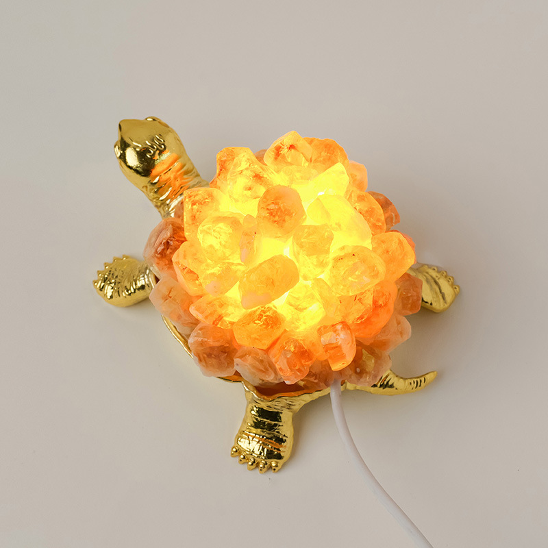 Racimo de cristal natural transfronterizo, adornos de tortuga, cristal púrpura, amarillo y blanco, piedra en bruto, piedra de expansión, adornos artesanales de bricolaje hechos a mano