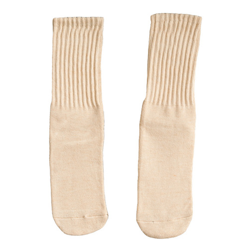 White pile casual socks for men and women, mid-calf, autumn and winter cotton, ins trendy breathable leg socks, Japanese breathable anti-odor versatile