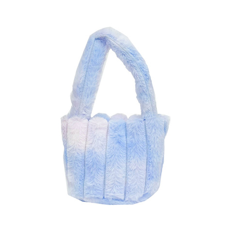 Creative gradient color plush bag, new small-town fashionable women's bag, gift, autumn and winter sweet money purse handbag