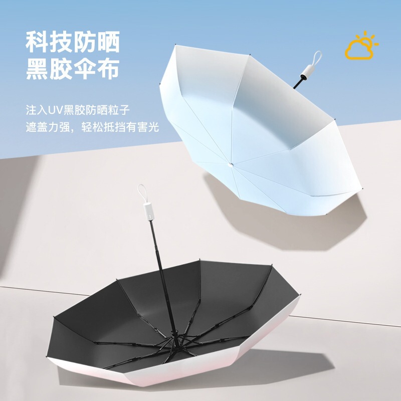 Wholesale automatic gradient color sun umbrella female sun umbrella sun protection UV protection dual-use vinyl male sun umbrella umbrella