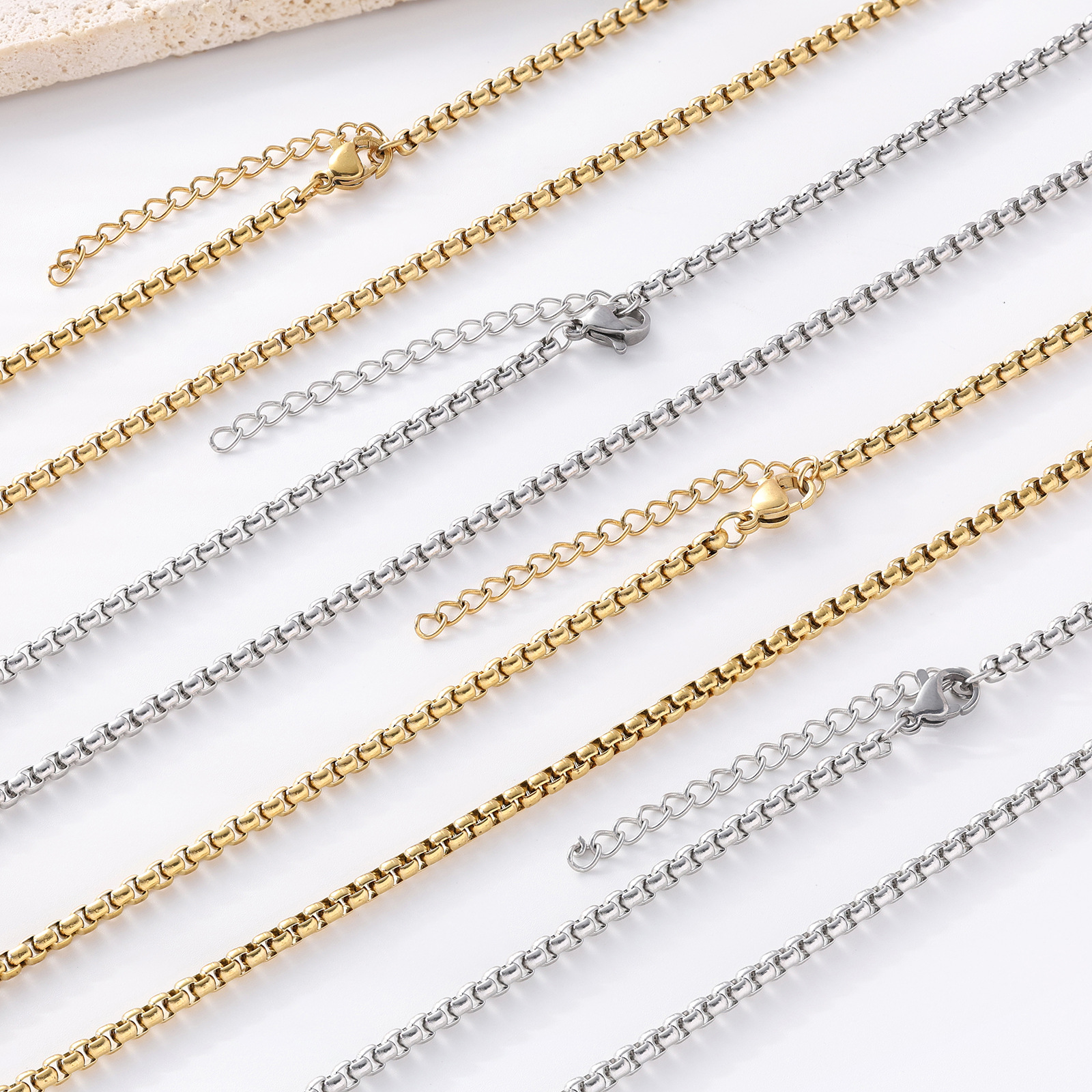 14g Weight 1 Piece 304 Stainless Steel Box Chain Chain Necklace Chain Simple Style Geometric