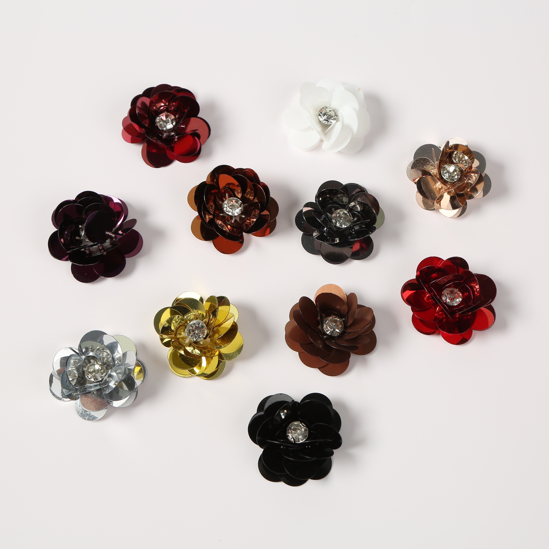 手工钉珠时尚亮片水钻立体花朵布贴服装包包鞋子辅料DIY配件