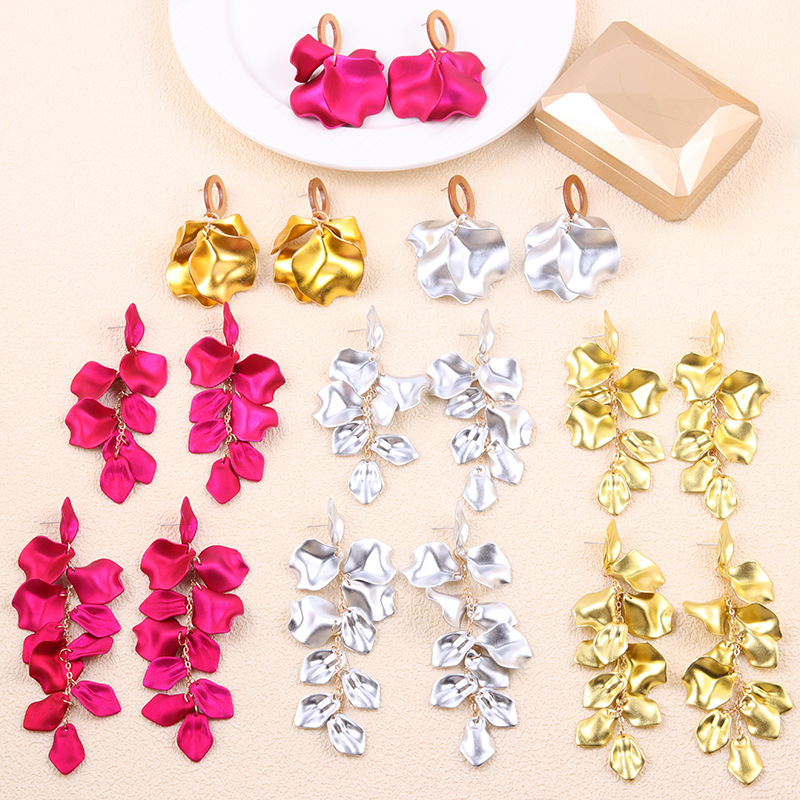 Europa y América diseño transfronterizo sensación de pendientes de flores empalmadas pendientes de acrílico moda sensación de alta calidad pendientes de orejas joyas de orejas mujeres