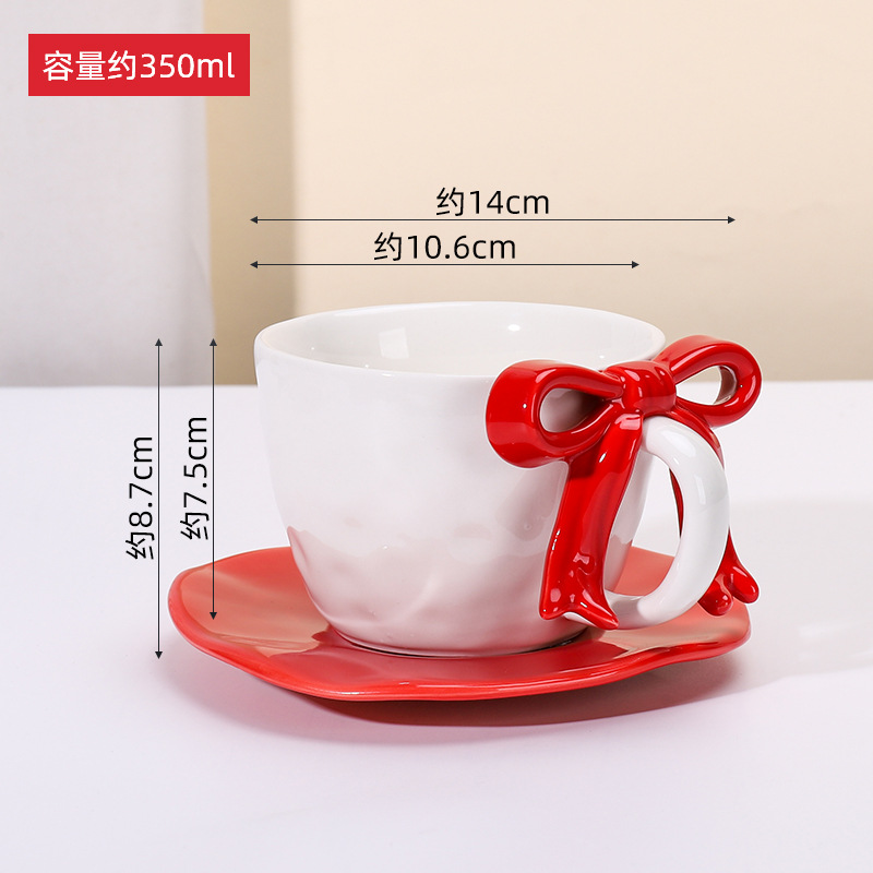 Explosiones transfronterizas de arco taza de cerámica pintada a mano taza de café plato conjunto de alto valor ins viento taza de leche