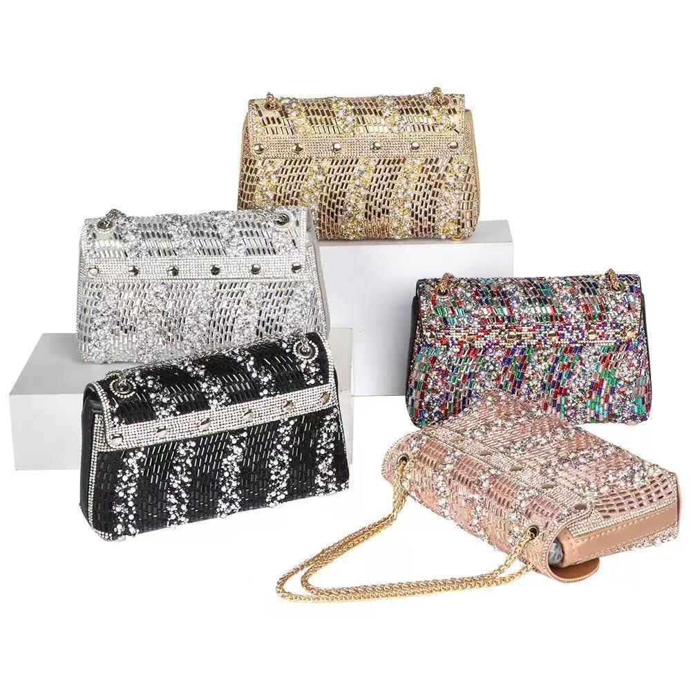 Cross-border Amazon Europe & US Fashion Rhinestone Banquet Bag, Diamond-Encrusted Clutch for Cheongsam, Evening Gowns, Weddings, and Parties