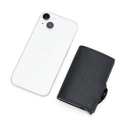  New Automatic Pop-Up Card Holder with PU Metal Aluminum Box RFID Card Clip Credit Card Business Card Case Wholesale