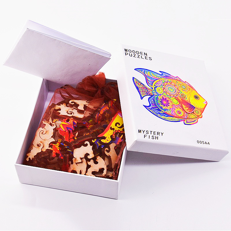 Lobo transfronterizo, león, animal, rompecabezas de madera en forma al por mayor, rompecabezas de madera irregular, juguetes de rompecabezas transfronterizos