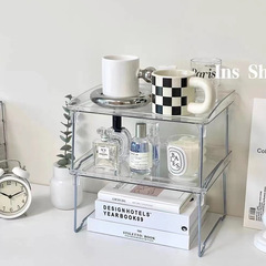 Ins-style acrylic desktop folding storage rack, desktop water cup holder, tray, cup stand, multi-layer stacking shelf