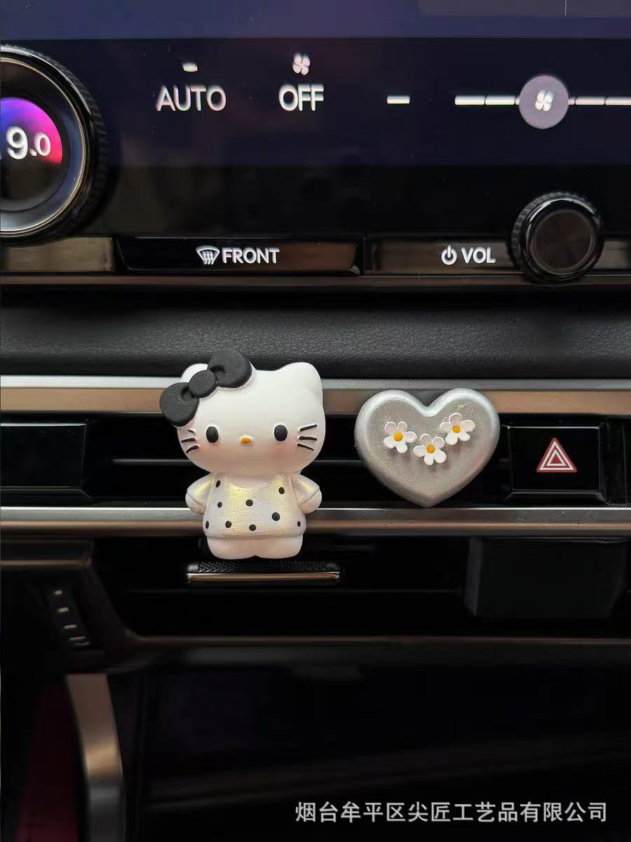 Cute Kt Cat Car Air Freshener Car Vent Fragrance Car Interior Girly Decoration Light Fragrance Diffuser Stone Ornament